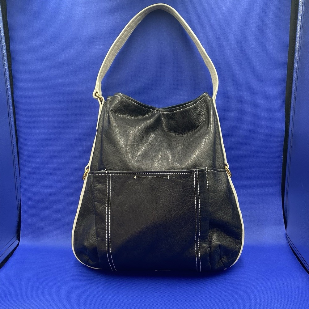 American leather co stratford hobo Black And White leather bag new with tags - Picture 5 of 12